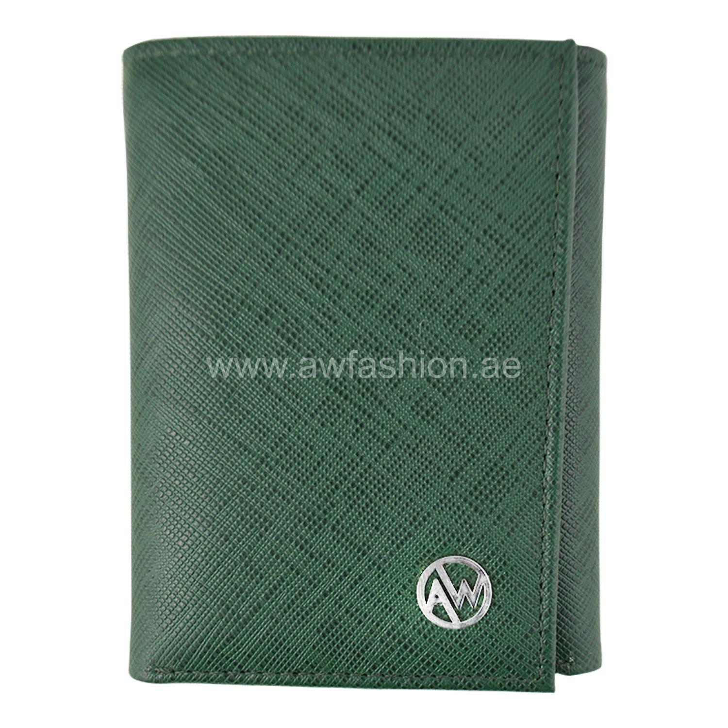 AW TRIFOLD SAFFIANO TURQUIES